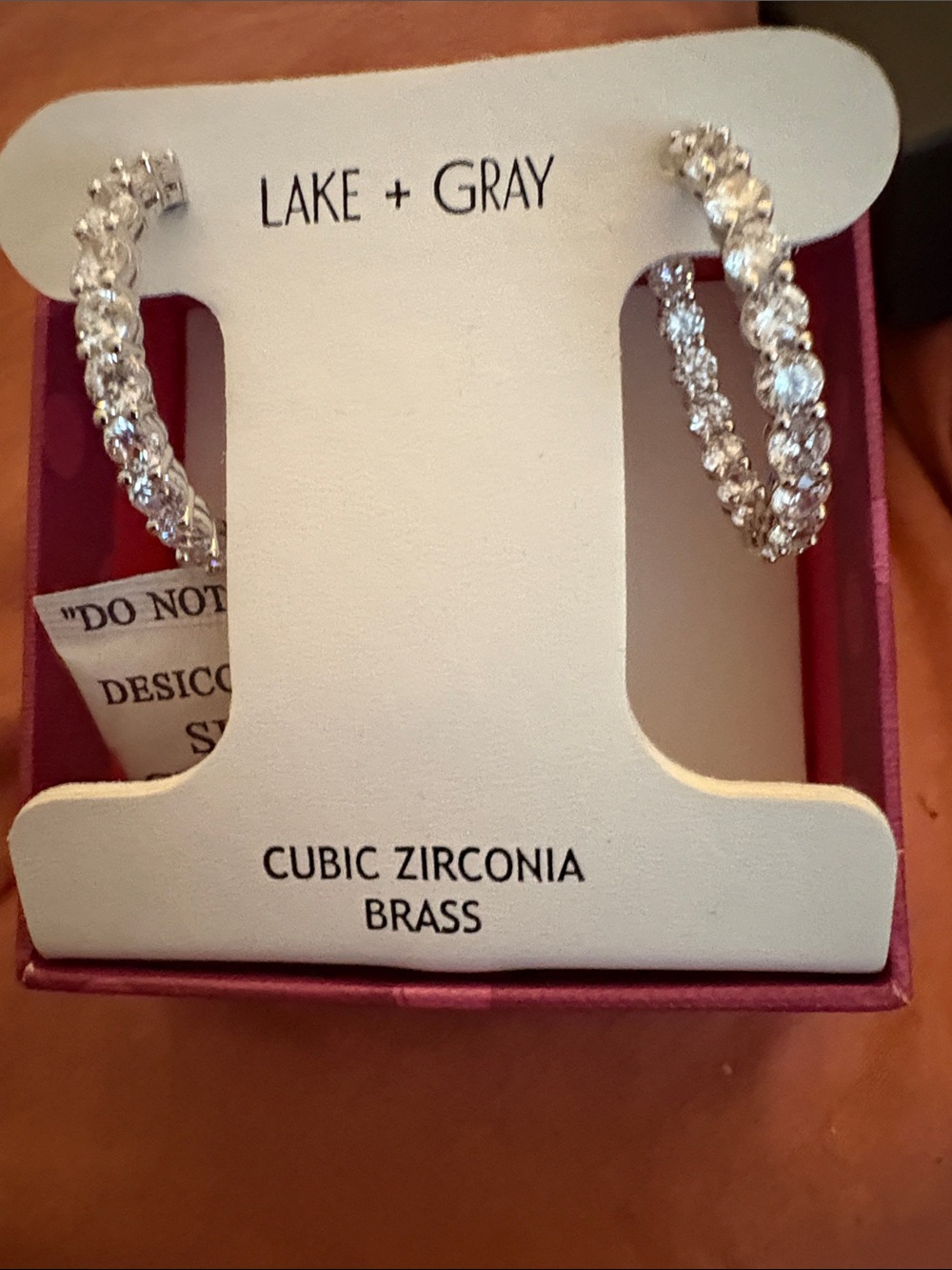 Lake + Gray Silver Cubic Zirconia Hoop Earrings
